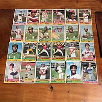All 24 1976 Topps cards laid out in four rows of six