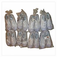 Eight pairs of sneakers sealed in individual bags