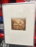 Framed etching full view