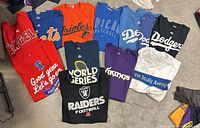 Full lot showing all 12 shirts laid out