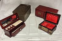 Overview of four boxes displayed