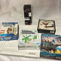 Front view of all five boxed items