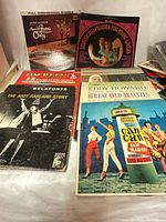 Front view showing six album covers