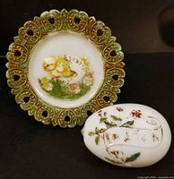 Egg and plate together for scale and detail