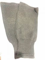 two grey knit hockey socks side by side