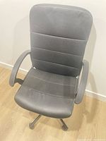 Front view of black IKEA Renberget office chair