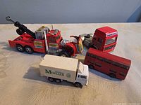 Top view of all four vehicles showing overall appearance and paint wear