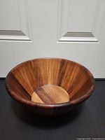 Interior view showing alternating wood segments and finish