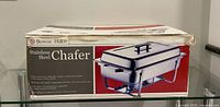 Retail box showing Browne-Halco Stainless Steel Chafer branding