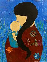 Front view of the oil on canvas painting showing full composition