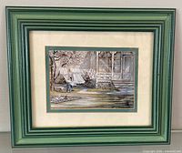 Front view of framed print showing full frame and mat