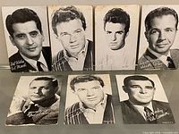 Fronts of seven Crystal Beach actor postcards