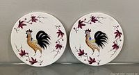 both round rooster tiles front view