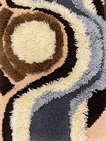 Close-up of circular cream and brown section