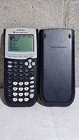 Front view of TI-84 Plus calculator and cover