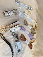 Group shot of all key straps, Honda fob cover, bunny charm, wrist straps