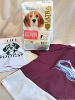 Diapers pack, jersey, towel together