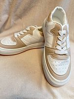 Overall view of both sneakers showing color and style