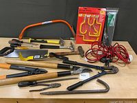 Group shot of all tools on bench