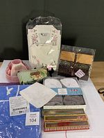 Group shot of all items arranged on table