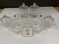 Entire lot showing all nine crystal pieces