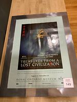 Framed ROM poster overall view showing glass glare and metal frame