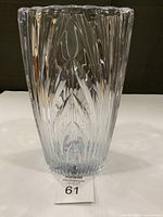 Front view of clear faceted crystal vase