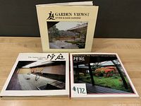 Front view of all three Japanese garden books