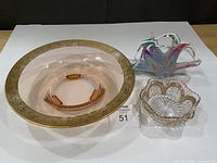 All three glass items displayed together