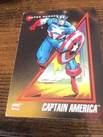 Captain America Super Heroes 1992 trading card front artwork