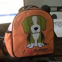 Orange backpack carry bag front view