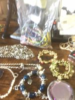 Overview of jewelry pieces on table