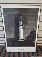 Front view of framed lighthouse print