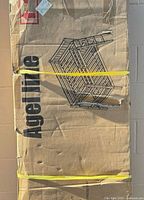 Full view of sealed Agelline bunk bed shipping carton with brand graphic