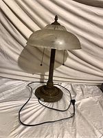 Full view of lamp with shade and power cord