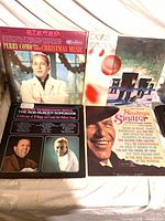 All four LP jackets laid out: Perry Como, Cactus, Glenn Yarbrough, Frank Sinatra