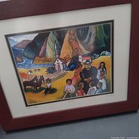 Full view of framed print showing artwork, mat and frame