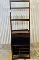 Front view of entire wine rack showing overall design and structure