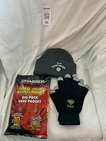 All three items: Grabber hand warmers pack, Sunnybrook beanie, MGH gloves