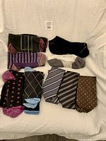 Group shot of all socks and ties