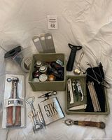 Group shot of all bar tools in baskets and packaging