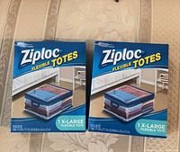 Front view of two Ziploc Flexible Totes boxes