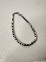 Full view of sterling box chain bracelet