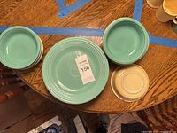 Top view of sample plates and bowls showing colors