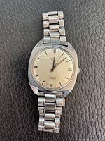 Front view of Rotary watch showing dial details