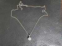 Full view of sterling chain with pendant