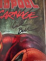 Cover of Deadpool vs Carnage #1 showing Cullen Bunn signature and edition number