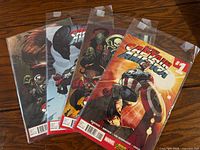Front covers of all four All-New Captain America comic books in sleeves