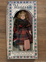 Front view of doll inside original Vanessa Collection window box