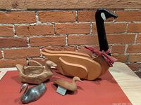 Group shot showing all four bird decor items